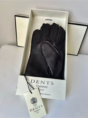 Dents Leather Gloves in Brown/Maroon Medium NWT